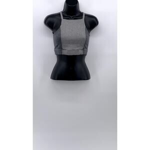 WEME Women's Heather Gray Active Halter Sleeveless  Cropped Top SZ S